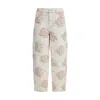 Ganni Flower Jeans In White