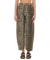 Ganni Leopard Print Barrel Jeans In Animal Print
