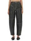 Ganni Black Organic Cotton Jeans In Black