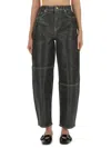 Ganni Black Organic Cotton Jeans In Black