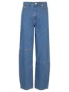 Ganni Stary Mid-rise Tapered Jeans In Mid Blue Stone