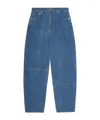 Ganni Stary Mid-rise Tapered Jeans In Blue