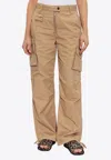 Ganni Cargo Pants In Cotton Twill