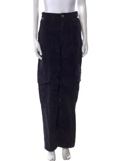 Pre-owned Ganni Straight Leg Pants In Black