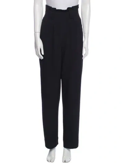 Pre-owned Ganni Straight Leg Pants In Black