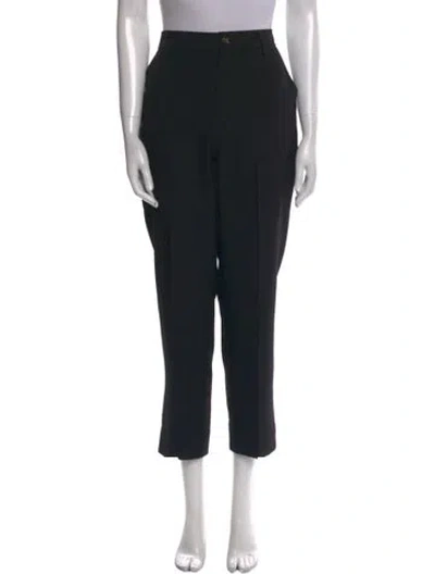 Pre-owned Ganni Straight Leg Pants In Black