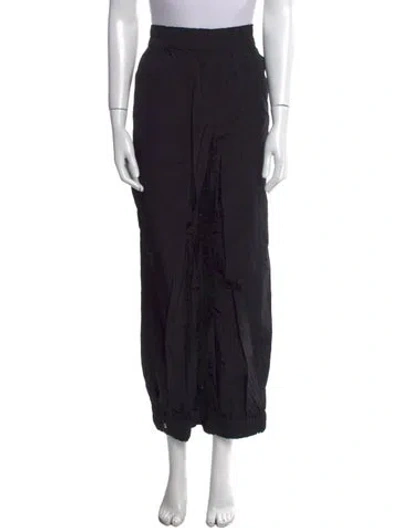 Pre-owned Ganni Straight Leg Pants In Black