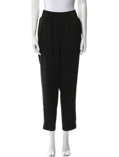 Pre-owned Ganni Straight Leg Pants In Black