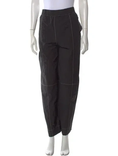 Pre-owned Ganni Straight Leg Pants In Black