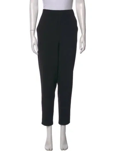 Pre-owned Ganni Straight Leg Pants In Black