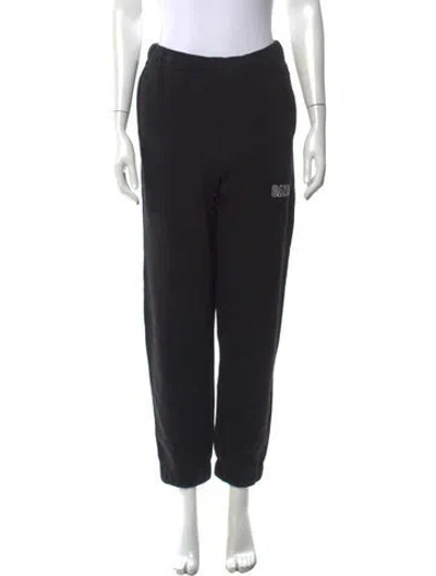 Pre-owned Ganni Straight Leg Pants In Black
