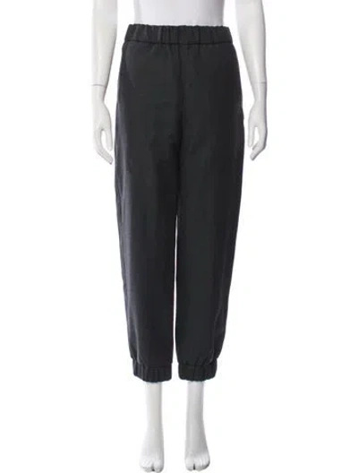 Pre-owned Ganni Straight Leg Pants In Black