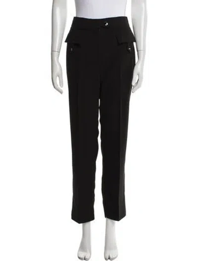 Pre-owned Ganni Straight Leg Pants In Black