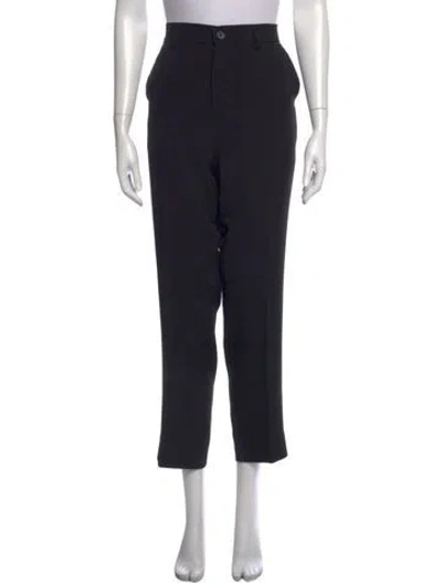 Pre-owned Ganni Straight Leg Pants In Black