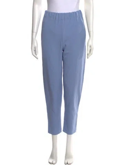 Pre-owned Ganni Straight Leg Pants In Blue