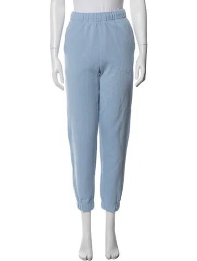 Pre-owned Ganni Straight Leg Pants In Blue