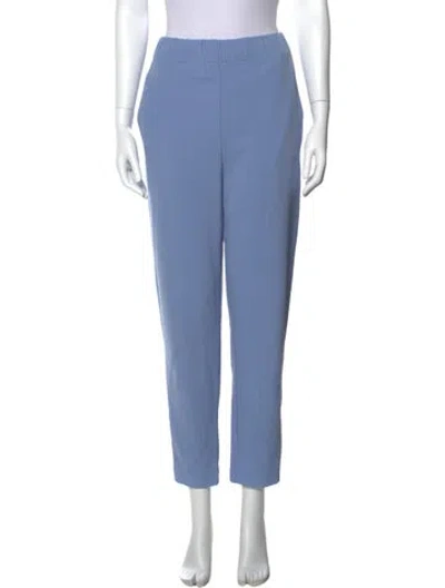 Pre-owned Ganni Straight Leg Pants In Blue