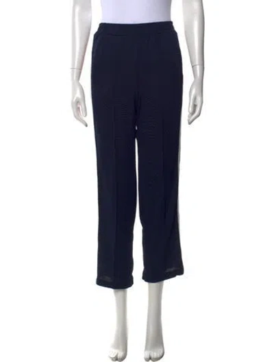 Pre-owned Ganni Straight Leg Pants In Blue