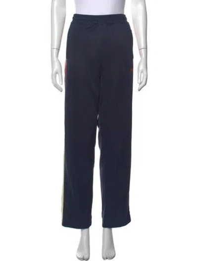 Pre-owned Ganni Straight Leg Pants In Blue