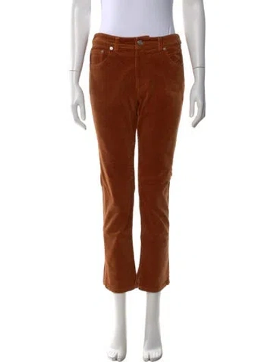 Pre-owned Ganni Straight Leg Pants In Brown