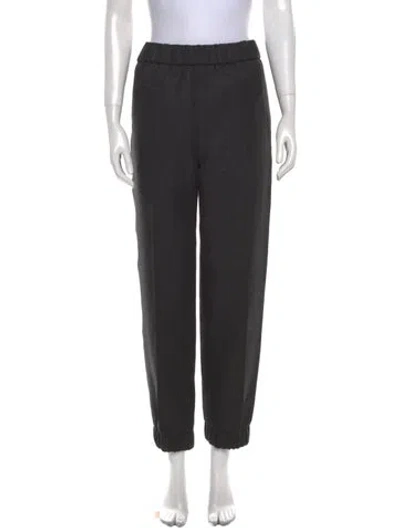 Pre-owned Ganni Straight Leg Pants In Gray