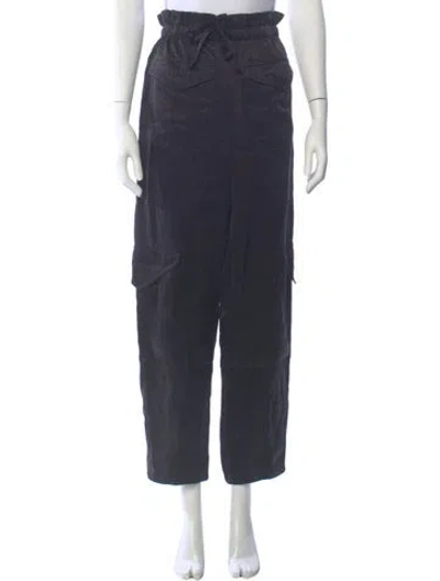 Pre-owned Ganni Straight Leg Pants In Gray