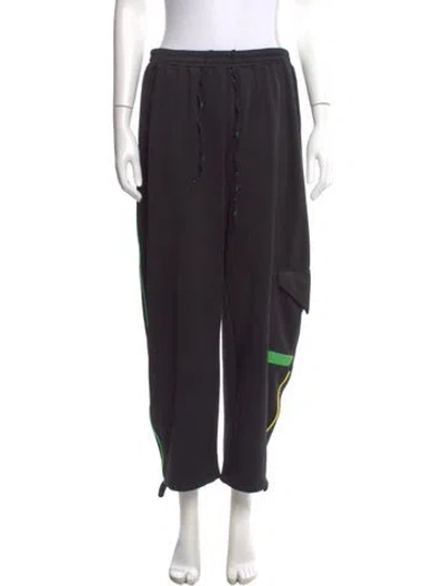 Pre-owned Ganni Straight Leg Pants In Gray