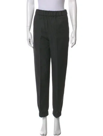 Pre-owned Ganni Straight Leg Pants In Gray