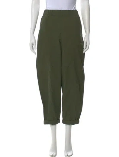 Pre-owned Ganni Straight Leg Pants In Green