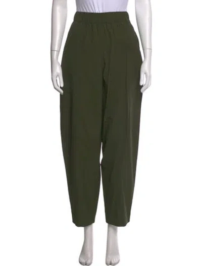 Pre-owned Ganni Straight Leg Pants In Green