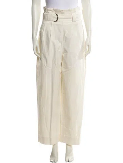 Pre-owned Ganni Straight Leg Pants In Neutral