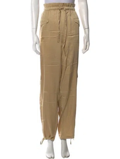 Pre-owned Ganni Straight Leg Pants In Neutral