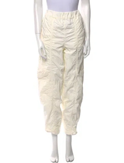 Pre-owned Ganni Straight Leg Pants In Neutral