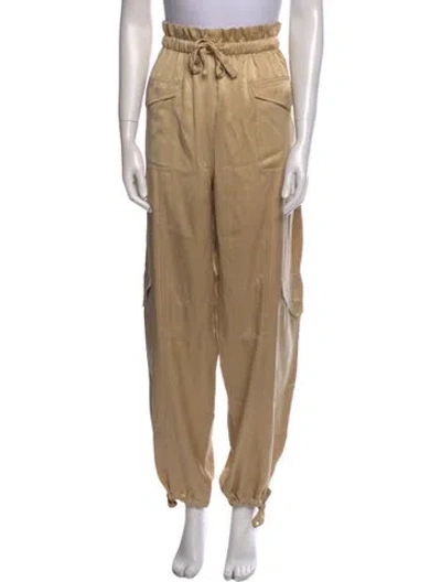 Pre-owned Ganni Straight Leg Pants In Neutral