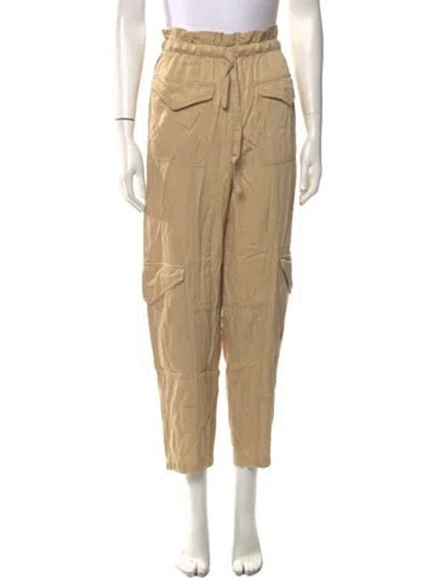 Pre-owned Ganni Straight Leg Pants In Neutral
