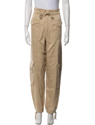 Pre-owned Ganni Straight Leg Pants In Neutrals