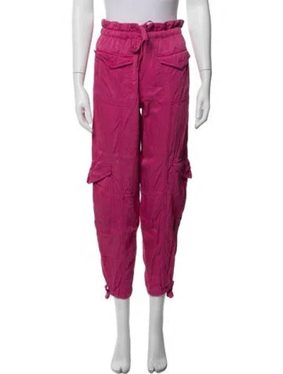 Pre-owned Ganni Straight Leg Pants In Pink