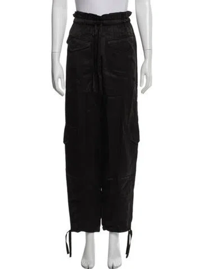 Pre-owned Ganni Straight Leg Pants W/ Tags In Black