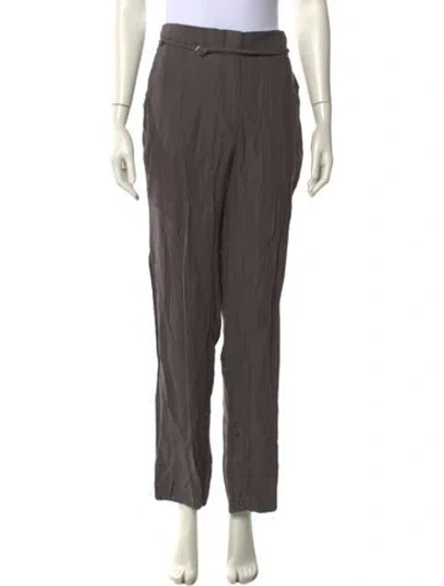 Pre-owned Ganni Straight Leg Pants W/ Tags In Gray