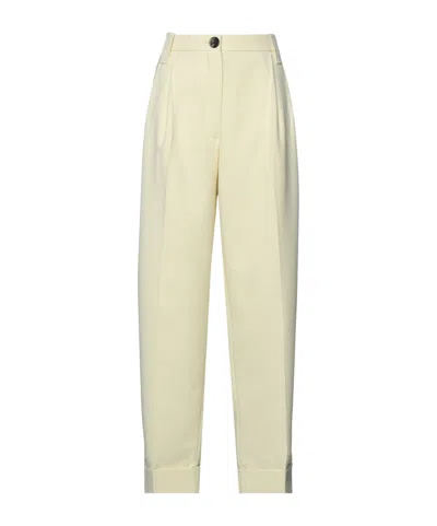 Ganni Straight-leg Casual Trousers In Yellow