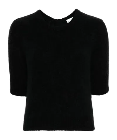Ganni Strap Back Sweater In Black