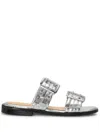 Ganni Sandal With Buckle In Metallic