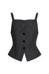 Ganni Dark Grey Stripe Suiting Vest Top