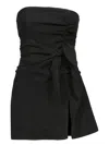 Ganni Strapless Viscose Top For In Black