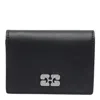 Ganni Strass Logo Cards Holder In Black