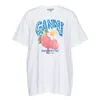 Ganni Womens Bright White Jersey Strawberry Printed Round-neck Cotton-jersey T-shirt