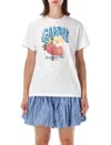 Ganni Womens Bright White Jersey Strawberry Printed Round-neck Cotton-jersey T-shirt In Bianco