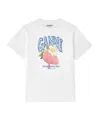 Ganni Womens Bright White Jersey Strawberry Printed Round-neck Cotton-jersey T-shirt In White