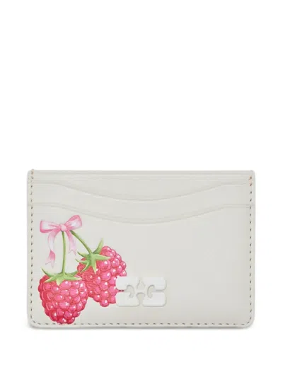 Ganni Strawberry-print Cardholder In White