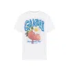 Ganni Womens Bright White Jersey Strawberry Printed Round-neck Cotton-jersey T-shirt In Multi